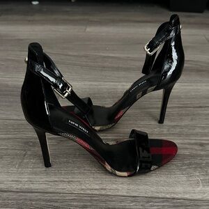 Nine West Black and Plaid Heels